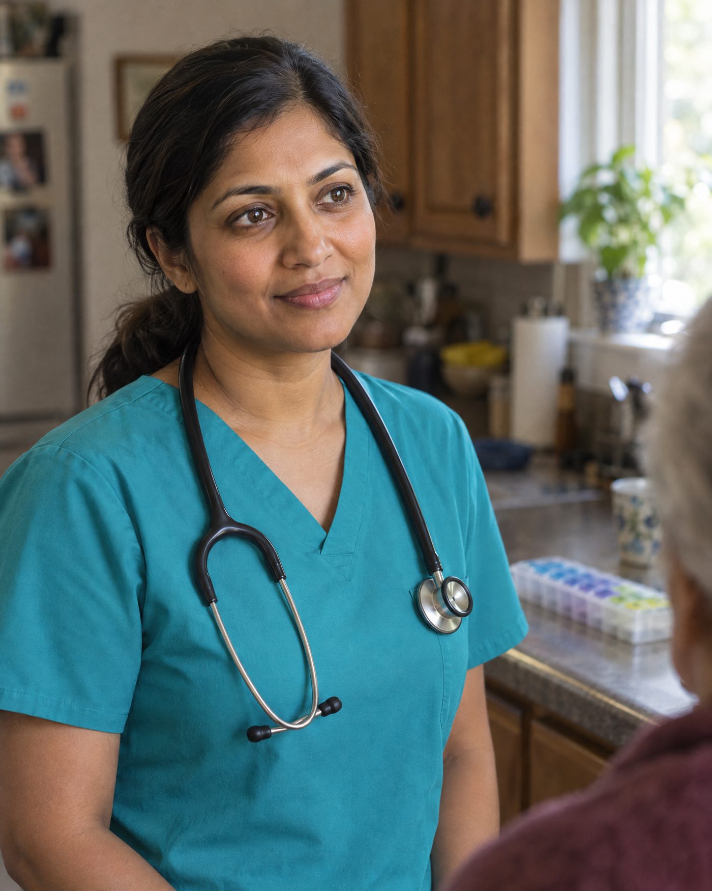 Priya Ramnath, RN, nurse case manager, in a portrait